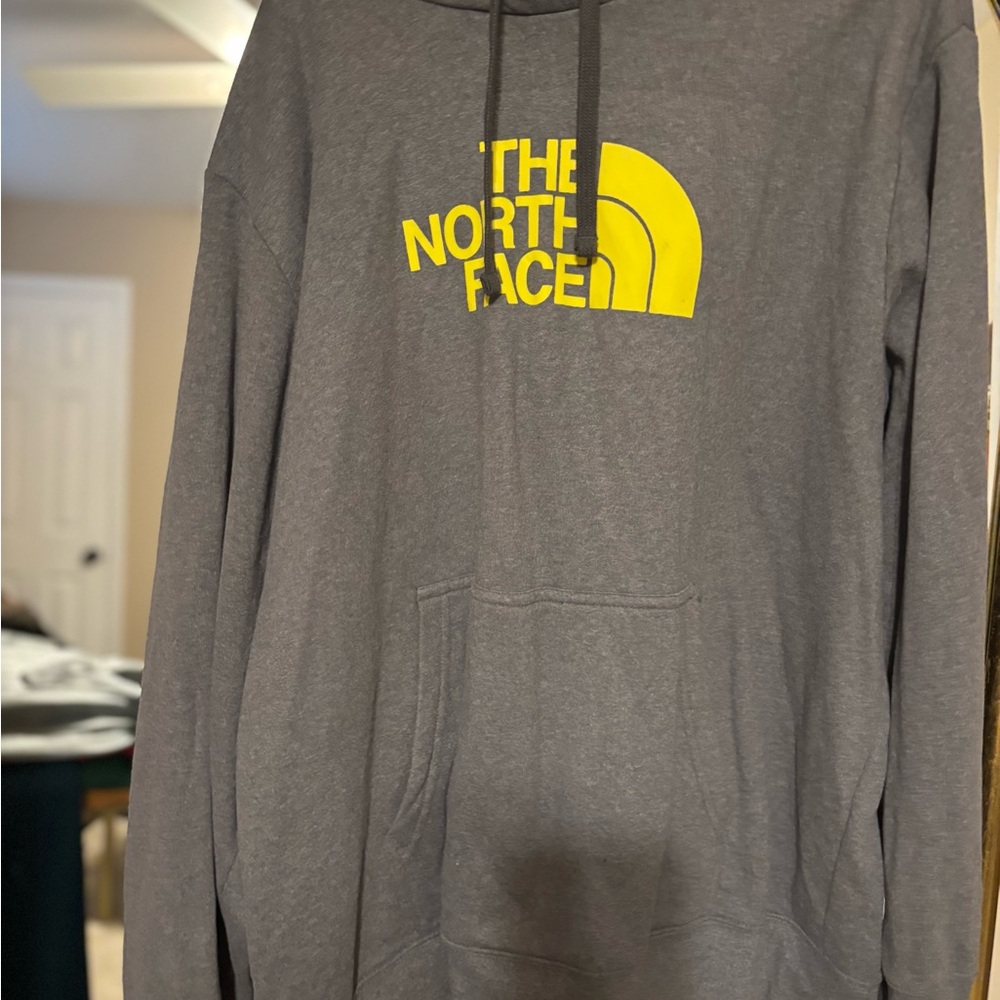 The North Face Charcoal Sweater with Yellow Emblem